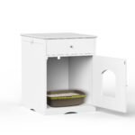 Wooden Pet House Cat Litter Box Enclosure With Drawer Side Table Cat Home Nightstand - Image 8