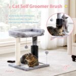 Small 4-in-1 Cat Tree Tower With Self-grooming Brush And Natural Sisal Scratching Post, Soft Plush Cat Bed And Hanging Ball, Suitable For Indoor Kittens - Image 7