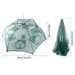 Fishing Trap Net Portable Folded Fishing Bait Trap Shrimp Minnow Crab Bait Net 6 Sides 6 Holes Crayfish Cast Mesh Trap Automatic - Image 2