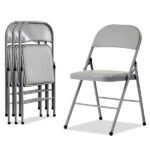 4pcs Simple Leather PVC Steel Pipe Exhibition Chairs