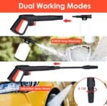 1Pc Electric High Pressure Washer 1740PSI  Powerful Car Washer Pressure Cleaner With Adjustable Spray Nozzle Soap Dispenser IPX5 Waterproof For Patio Garden Driveway - Image 4