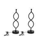 2Pcs Modern Wave-Shaped USB Desk Lamp With 3-Color Dimmable Lighting For Bedroom - Image 7