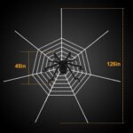 1Pc Halloween Decorations Spider Outdoor 49inch Halloween Spider With 126 Inch Tarantula Mega Spider Web Hairy Poseable Scary Spider Outdoor Yard Creepy Decor Spider Stretch Cobweb - Image 6
