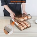 Egg Container Holder For Refrigerator Double Layer Egg Storage Box With Lid Automatic Rolling Egg Box Organizer Bin Tray Rack 36 Eggs - Image 10