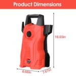 1Pc Electric High Pressure Washer 1740PSI  Powerful Car Washer Pressure Cleaner With Adjustable Spray Nozzle Soap Dispenser IPX5 Waterproof For Patio Garden Driveway - Image 3