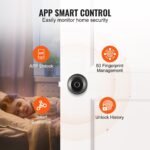 VEVOR Smart Door Knob, Biometric Door Lock Bluetooth Smart Lock, Fingerprint Smart Lock With APP Control, Easy Installation Door Lock, For Home Bedrooms, Cloakroom, Hotels, Apartments Offices, Black - Image 7