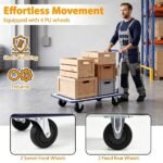 660LBS Capacity Folding Platform Hand Truck, Heavy-Duty Metal Push Cart With Non-Slip Platform - Image 3