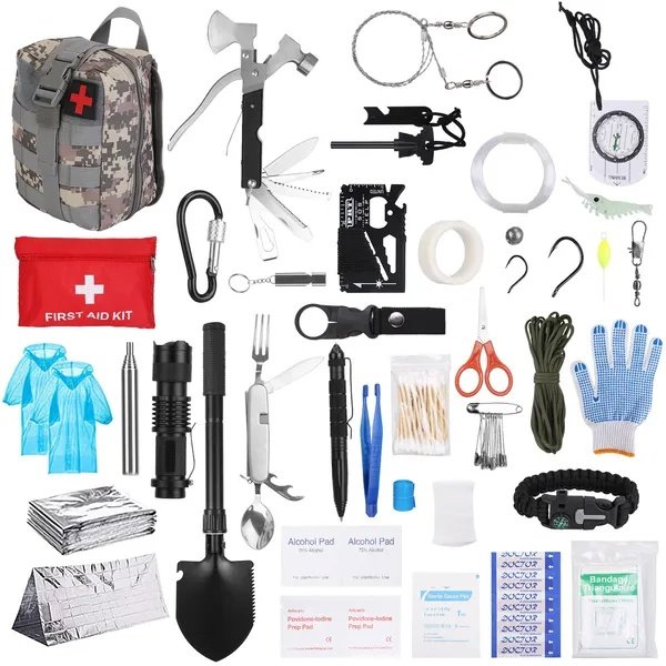 8914392d-322c-4c0a-a625-ecb429ee2194.jpg 125Pcs Survival Kits Professional Emergency Survival Gear Tactical First Aid Kit Supplies For Outdoor Adventure Camping Hiking Hunting - Image 1