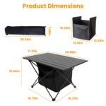 1Pc Foldable Camping Table With Storage Basket Rustproof Portable Aluminum Alloy Roll-Up Camping Table With Carrying Bag For Camping Hiking BBQ Picnic Fishing Fedex Shipping - Image 9