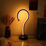 2PC Creative Question Mark Shape Table Lamp, USB Three-color Dimming Desktop Decoration Table Lamp - Image 3