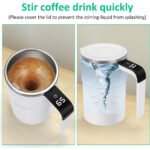 12oz Self Stirring Mug, Auto Magnetic Coffee Mug With LED Display Temperature, Rechargeable Automatic Stirring Cup - Image 9