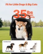 Pet Stroller Foldable 3 Wheels Dog Stroller With Brake Up To 35lbs Travel Camp - Image 4