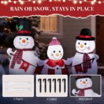 6.2FT Lighted Christmas Inflatable Decoration, Inflatable Snowman Family With Bunting, Funny Blow Up Yard Decorations With Built-in LED Lights For Holiday Party Front Yard Lawn Garden Decor - Image 6