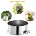 1Pc M Size Stainless Steel Dog Bowl Pets Hanging Food Bowl Detachable Pet Cage Food Water Bowl With Clamp Holder - Image 7