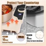 Food Warming Mat 23.6X15.8In 300W Fast Heating Electric Silicone Food Warmer With 14 Temp Levels 10Hrs Timer Settings Roll-Up Portable Hot Plates Heat Pad For Parties Buffet - Image 5