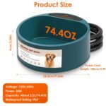 1Pc Heated Water Bowl For Dog Cat 74.4OZ Heating Water Dish IP67 Waterproof Thermal Water Bowl Heated Pet Bowl Dog Cat Water Feeder Bowl For Dog Cat Rabbit Pet - Image 10