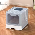 Cat Litter Box Front Entry Enclosed Extra Large Litter Box With Litter Catching Lid And Scoop For Big Cats Kitty - Image 2