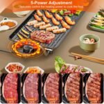 1Pc Electric Barbecue Grill Hot Plate Cooking BBQ Griddle Non Stick Table Top Grill Griddle For Indoor Outdoor Camping Picnic Family Gathering Friend Party - Image 6