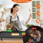 1Pc Electric Barbecue Grill Hot Plate Cooking BBQ Griddle Non Stick Table Top Grill Griddle For Indoor Outdoor Camping Picnic Family Gathering Friend Party - Image 9
