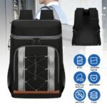 Grey-Black Options 1Pc Cooler Backpack 36 Can Leakproof Insulated Cooler Backpack With 25L 6.6Gal For Picnic Camping Beach Hiking Fishing Travel - Image 10
