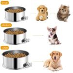 1Pc M Size Stainless Steel Dog Bowl Pets Hanging Food Bowl Detachable Pet Cage Food Water Bowl With Clamp Holder - Image 8