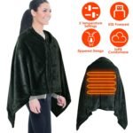 1Pc  59x31in USB Heated Blanket Electric Heated Blanket Heated Poncho Shawl Wrap Throw With Zipper Washable For Home Office No Power Bank Compatible With CJCD2415461