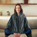1Pc  59x31in USB Heated Blanket Electric Heated Blanket Heated Poncho Shawl Wrap Throw With Zipper Washable For Home Office No Power Bank Compatible With CJCD2415461 - Image 3