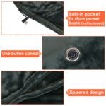 1Pc  59x31in USB Heated Blanket Electric Heated Blanket Heated Poncho Shawl Wrap Throw With Zipper Washable For Home Office No Power Bank Compatible With CJCD2415461 - Image 8