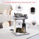 Small 4-in-1 Cat Tree Tower With Self-grooming Brush And Natural Sisal Scratching Post, Soft Plush Cat Bed And Hanging Ball, Suitable For Indoor Kittens - Image 8