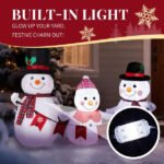 6.2FT Lighted Christmas Inflatable Decoration, Inflatable Snowman Family With Bunting, Funny Blow Up Yard Decorations With Built-in LED Lights For Holiday Party Front Yard Lawn Garden Decor - Image 4