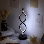 2Pcs Modern Wave-Shaped USB Desk Lamp With 3-Color Dimmable Lighting For Bedroom - Image 3