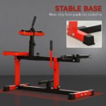 Adjustable Steel Seated Calf Raise Exercise Strength Training Gym Equipment, Red - Image 2