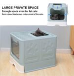 Cat Litter Box Front Entry Enclosed Extra Large Litter Box With Litter Catching Lid And Scoop For Big Cats Kitty - Image 3