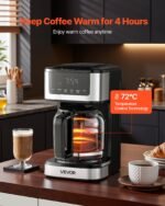 Programmable Coffee Maker, 12 Cup Programmable Drip Coffee Makers With Touch Screen, 4-Hour Keep Warm Coffee Makers Drips, 2 Brew Strengths Drip Coffee Machine For Home, 24-Hour Programmable - Image 5
