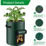 10 Gallon -6 Pack Potato Grow Bags, Heavy Duty PE Fabric Pots With Flap And Handles, Green Planter Bags For Potato Vegetables Outdoor Garden, For All Plants Growing - Image 5