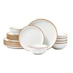 18 PCS Dinnerware Set Ceramic Plates And Bowls Sets Service For 6 White - Image 8
