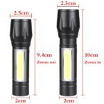 2Pcs Mini Zoomable LED Flashlight USB RechargeableCamping Hiking Flashlight Work light - Image 5