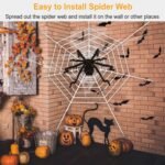 1Pc Halloween Decorations Spider Outdoor 49inch Halloween Spider With 126 Inch Tarantula Mega Spider Web Hairy Poseable Scary Spider Outdoor Yard Creepy Decor Spider Stretch Cobweb - Image 5