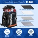 Grey-Black Options 1Pc Cooler Backpack 36 Can Leakproof Insulated Cooler Backpack With 25L 6.6Gal For Picnic Camping Beach Hiking Fishing Travel - Image 3