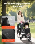 Pet Stroller Foldable 3 Wheels Dog Stroller With Brake Up To 35lbs Travel Camp - Image 2