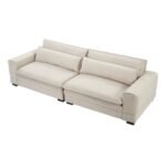 Medieval Sofa Sofa Modern Fabric Sofa For Living Room, Bedroom, Apartment, Home Office Beige - Image 4