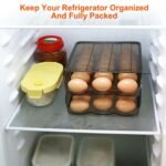 Egg Container Holder For Refrigerator Double Layer Egg Storage Box With Lid Automatic Rolling Egg Box Organizer Bin Tray Rack 36 Eggs - Image 5