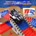 Spider-Themed Flexible Track Toy Set Includes Black And Red Spider Cars,Pickup Only - Image 2
