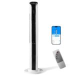 42 Inch Smart Tower Fan, 110V 65W All-Copper Motor Bladeless Standing Fan, Remote WiFi APP Control, Digital Display, 3 Speeds 3 Modes, 12H Timer, Space Saving Tower Fan For Bedroom Living Room, No Wat - Image 4