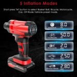 1Pc 150PSI Cordless Car Tire Inflator Rechargeable  2V Portable Electric Air Compressor With LED Light For Car Bike Motorcycle Ball - Image 3