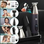 1Set All In One Beard Trimmer For Men Father's Day Gift With 5 Trimmer Heads IPX5 Waterproof Electric Razor For Face Nose Body Beard Cordless Hair Shaver Clipper Grooming Kit For Men Husband Father - Image 5