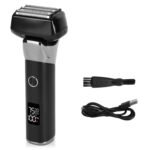 Electric Foil Face Shaver 5-Blade Electric Razor For Men Wet & Dry Jawline Beard Trimmer Precision Sideburn Shavers IPX6 Waterproof With LED Display Cleaning Brushes