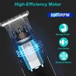 1Set All In One Beard Trimmer For Men Father's Day Gift With 5 Trimmer Heads IPX5 Waterproof Electric Razor For Face Nose Body Beard Cordless Hair Shaver Clipper Grooming Kit For Men Husband Father - Image 2