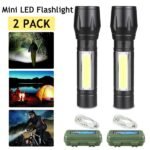 2Pcs Mini Zoomable LED Flashlight USB RechargeableCamping Hiking Flashlight Work light - Image 10
