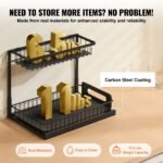 2-Tier 10.7"W X 14.2"D Pull Out Cabinet Under Sink Organizer 10.7"x14.2" Drawer Basket, 12.5"Wx15.5"Dx13"H Install Size For Cabinet - Image 5